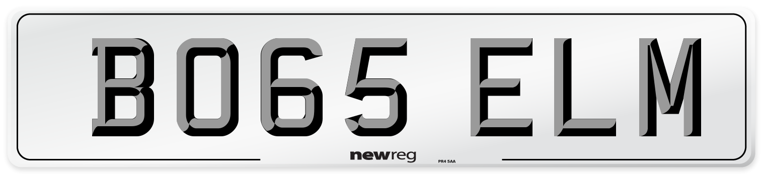BO65 ELM Number Plate from New Reg